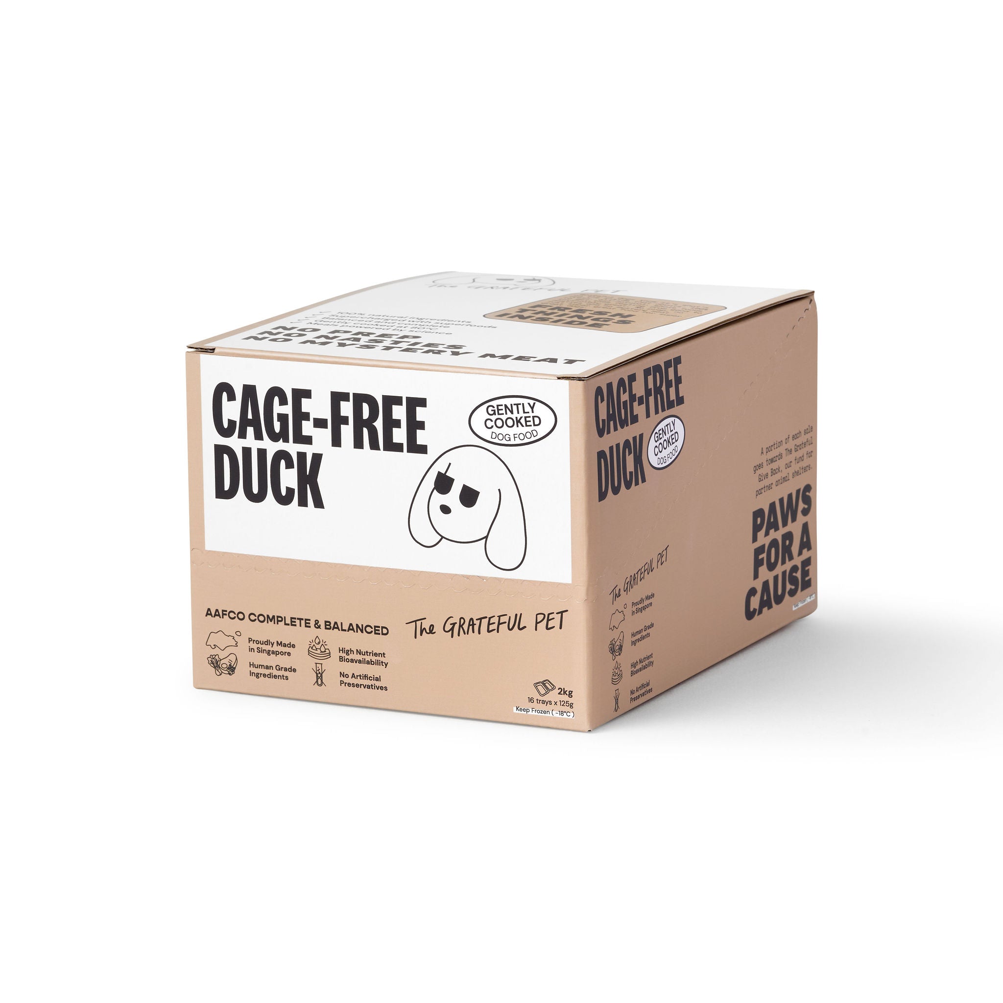 The Grateful Pet Duck: Gently Cooked Dog Food (16 x 125g)