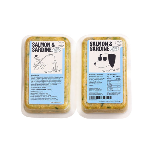 The Grateful Pet Sardine & Salmon: Gently Cooked Dog Food (16 x 125g)