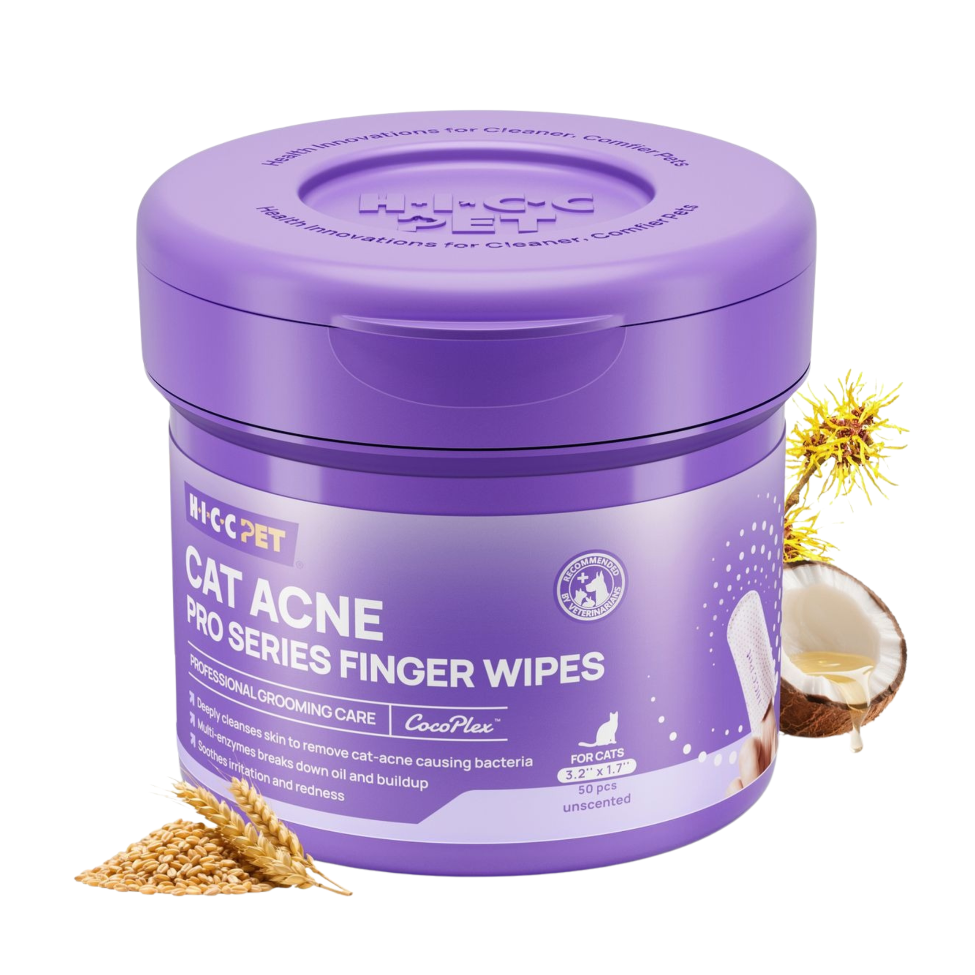 HICC Pet® Cat Acne PRO Series Finger Wipes for Cats & Dogs