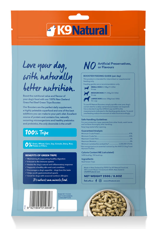 K9 Natural Dog Freeze-Dried Beef Green Tripe Booster 75g | 250g