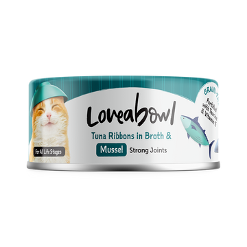 Loveabowl Cat Tuna Ribbons & Mussel in Broth 70g