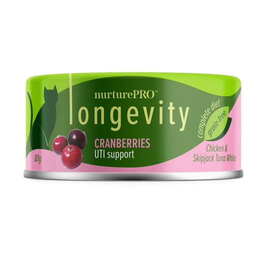 Nurture Pro Longevity Chicken & Skipjack Tuna Cat Wet Food (Cranberries) 80g / Can | 24 Cans / Carton
