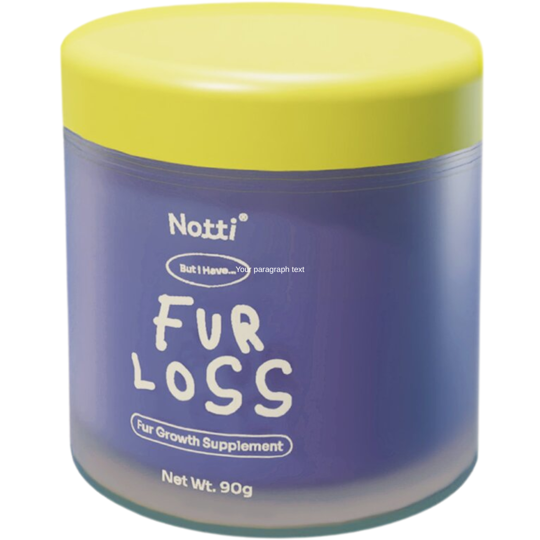 Notti "But I Have... Fur Loss" fur growth supplement for cats & dogs, 90g jar with box