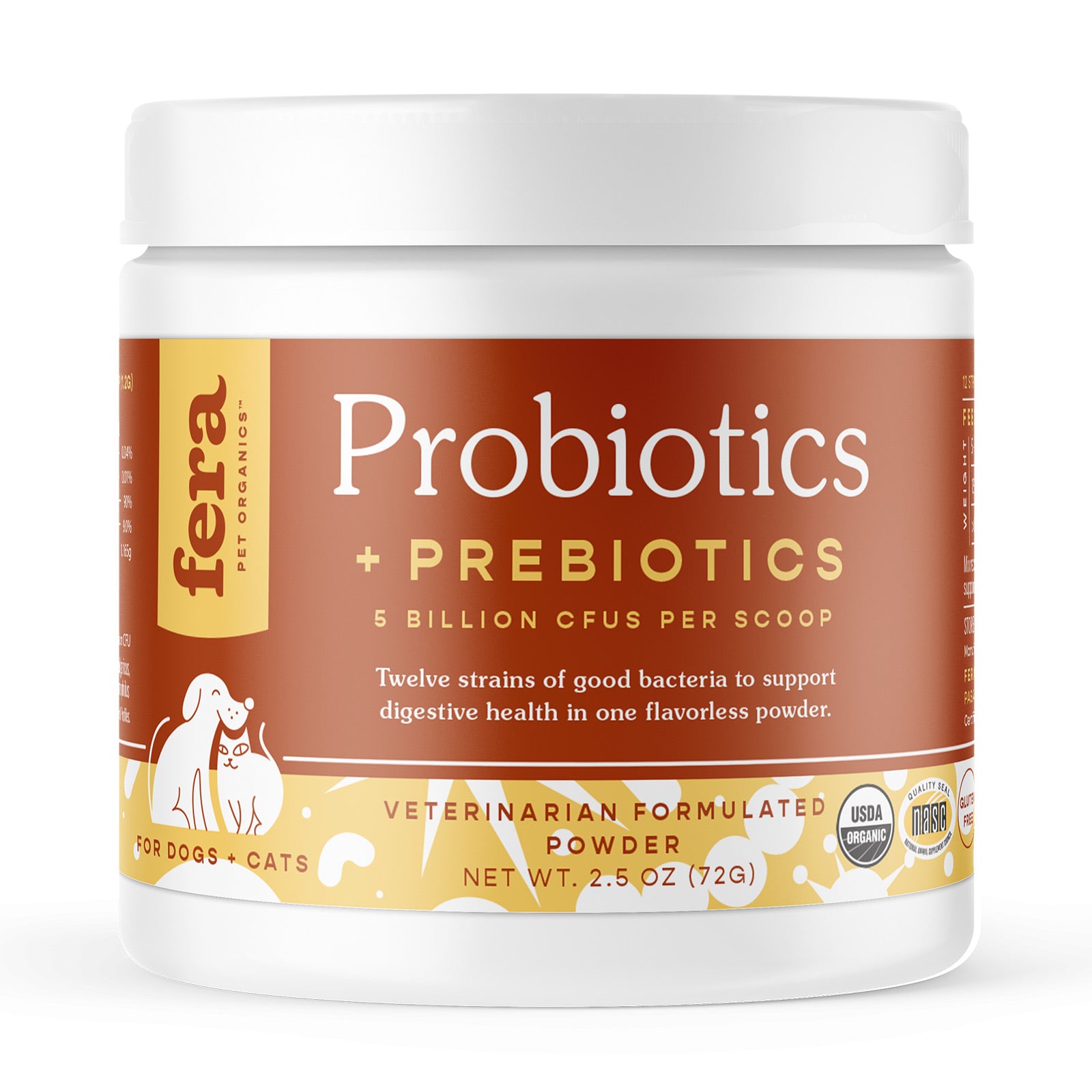 Fera Pets Organic Probiotics with Prebiotics for Dogs & Cats 2.5oz