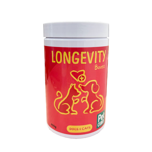 PetCubes Longevity Boost Supplement for Dogs and Cats, 450g bottle