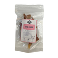 Friday Chews Pork Ear Sliced 40g — sliced dehydrated natural pork ear dog chew treats on white background