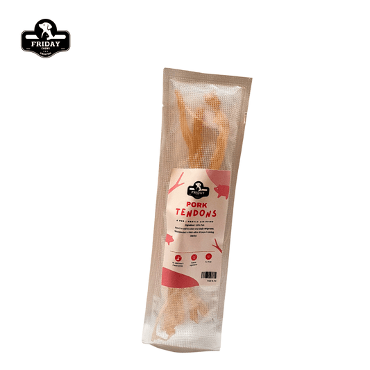Friday Chews dehydrated pork tendons 4pcs packaging