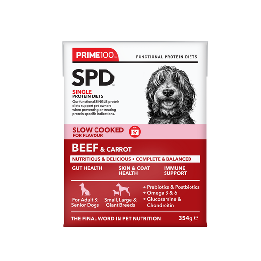 Prime100 Slow Cooked Single Proteins for Dogs 354g - Chicken, Beef, Salmon, Duck, Lamb, Kangaroo, Turkey, Wild Boar, Crocodile