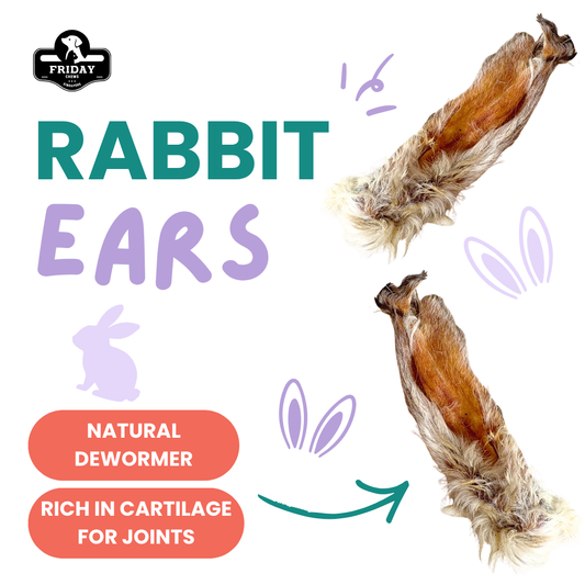 Friday Chews Dehydrated single-ingredient Rabbit Ear 4pcs with benefits