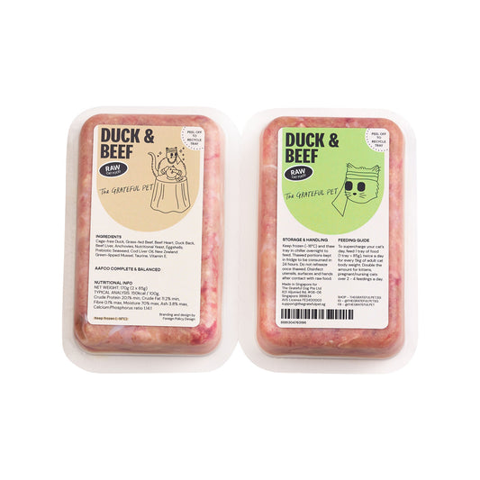 The Grateful Pet Duck & Beef: Raw Cat Food (14 x 85g)