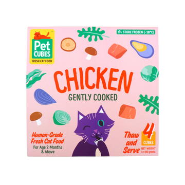 PetCubes Gently Cooked Frozen Cat Food - Chicken 1.28 KG