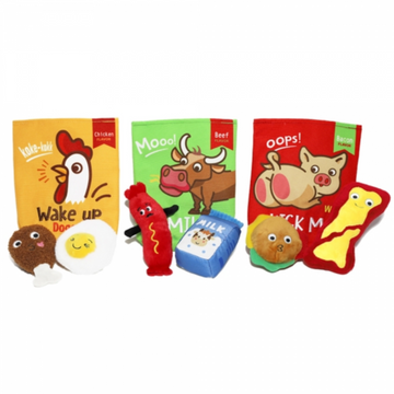 Gigwi Foody Friends 3 in 1 Interactive Dog Toy Chicken | Bacon | Beef