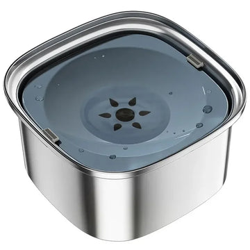 3L Anti Spill Stainless Steel Pet Water Bowl