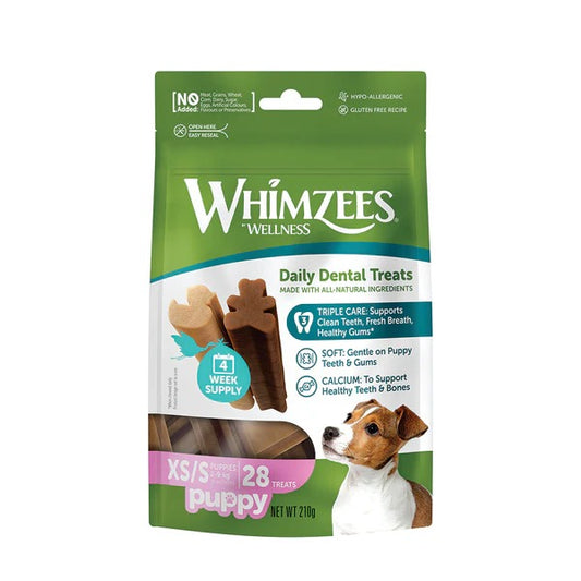 Whimzees All Natural Dental Dog Chew Treats For Puppy XS/ S | M/ L