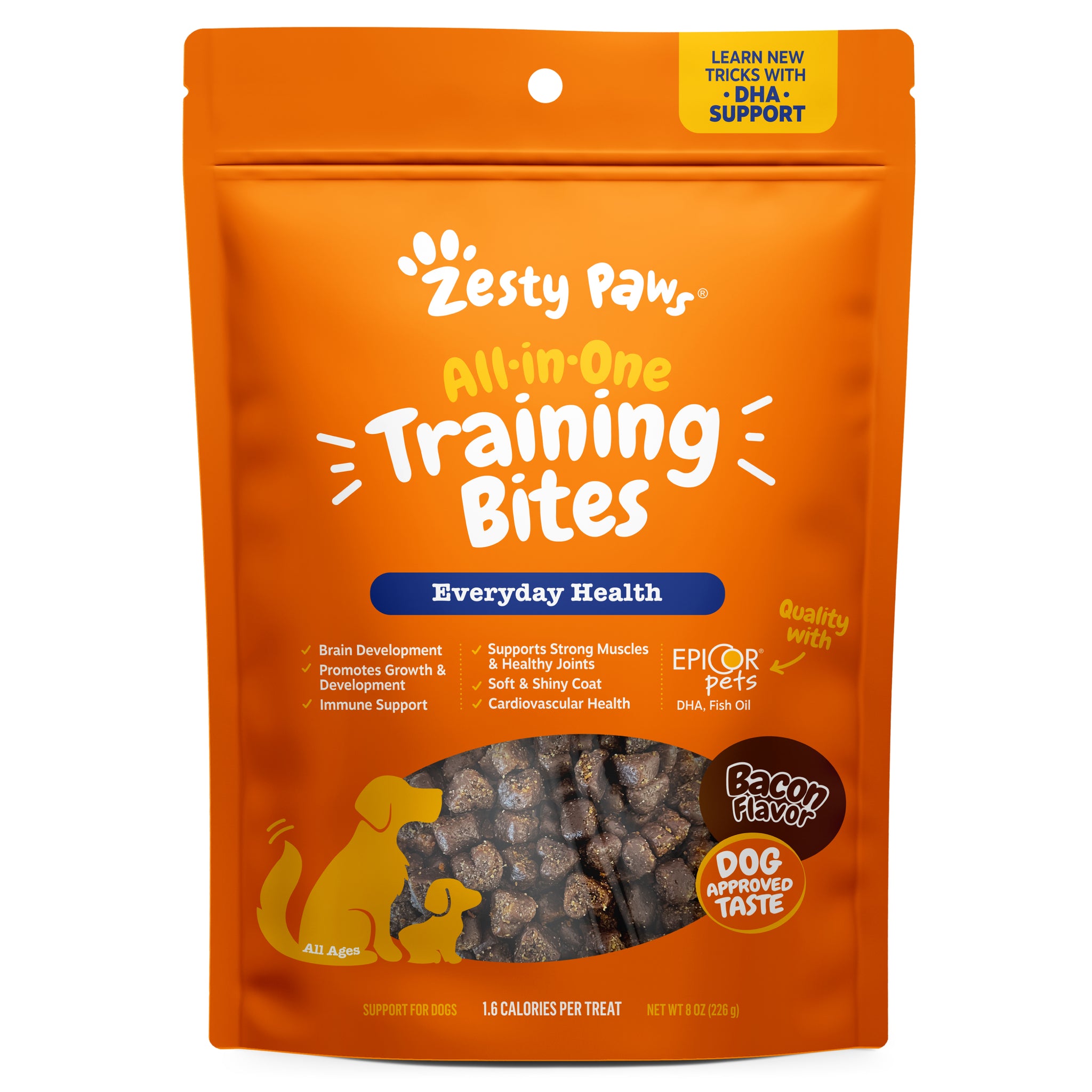 Zesty Paws Training Bites Dog Treats Bacon 8oz