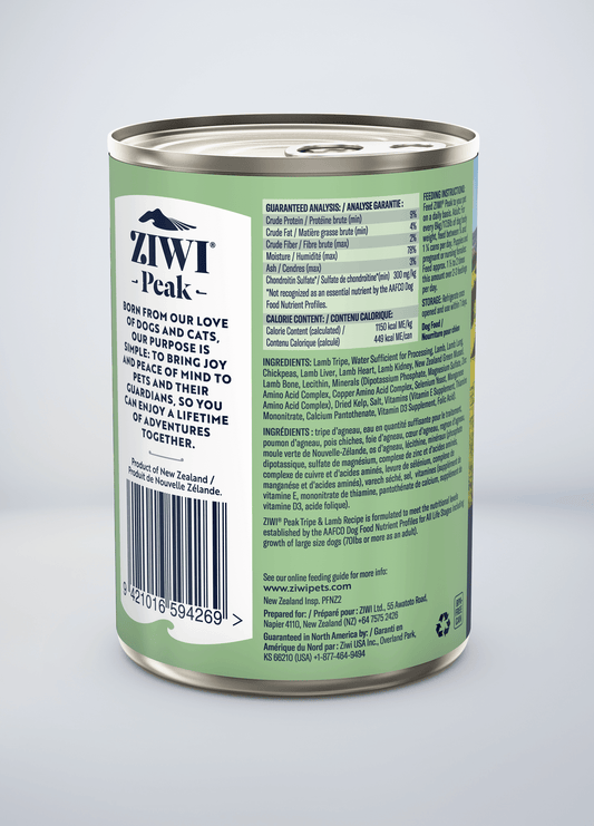 Ziwi Peak Dog Canned Tripe & Lamb Recipe 390g
