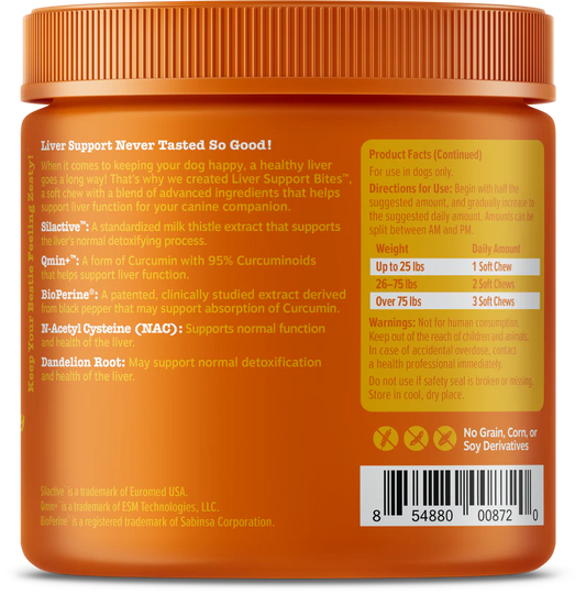 Zesty Paws Liver Support Bites Dog Chicken Supplements  90 Soft chews