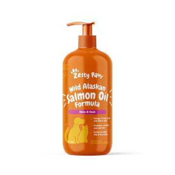 Zesty Paws Pure Wild Alaskan Salmon Oil for Cats and Dogs (-) 8oz | 16oz | 32oz