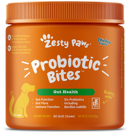 Zesty Paws Probiotic & Gut Health Supplement for Dogs - Pumpkin, Chicken