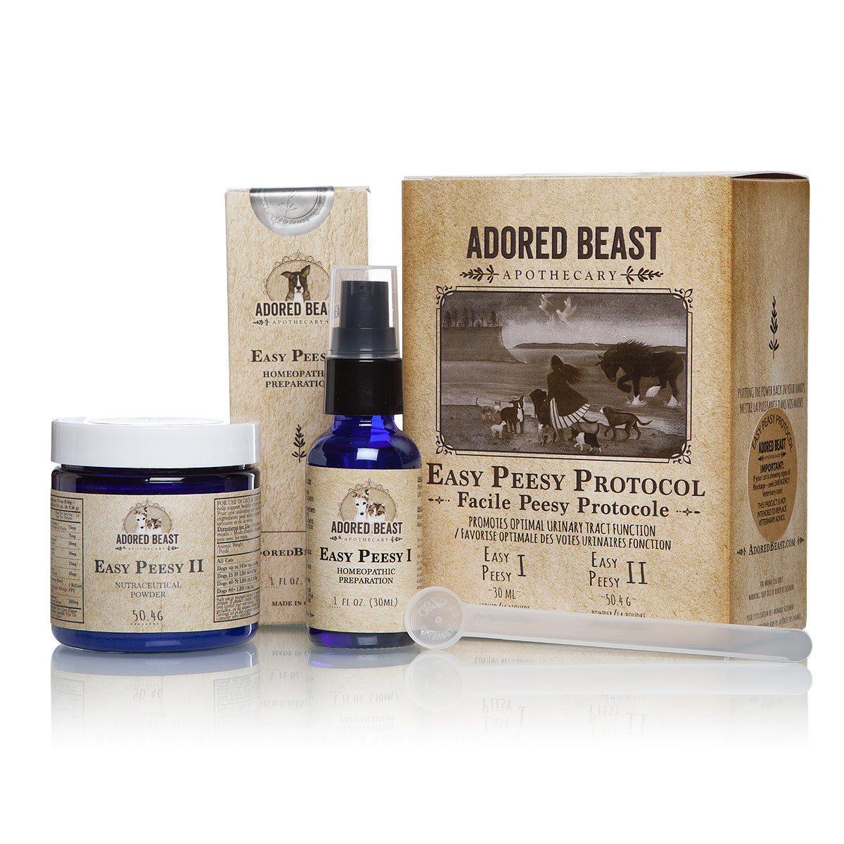 Adored Beast Easy Peesy 2 product kit for urinary tract health