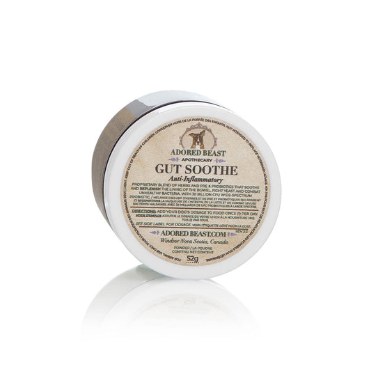 Adored Beast Gut Soothe 52g 30 billion CFU probiotic and herbal supplement for dogs and cats