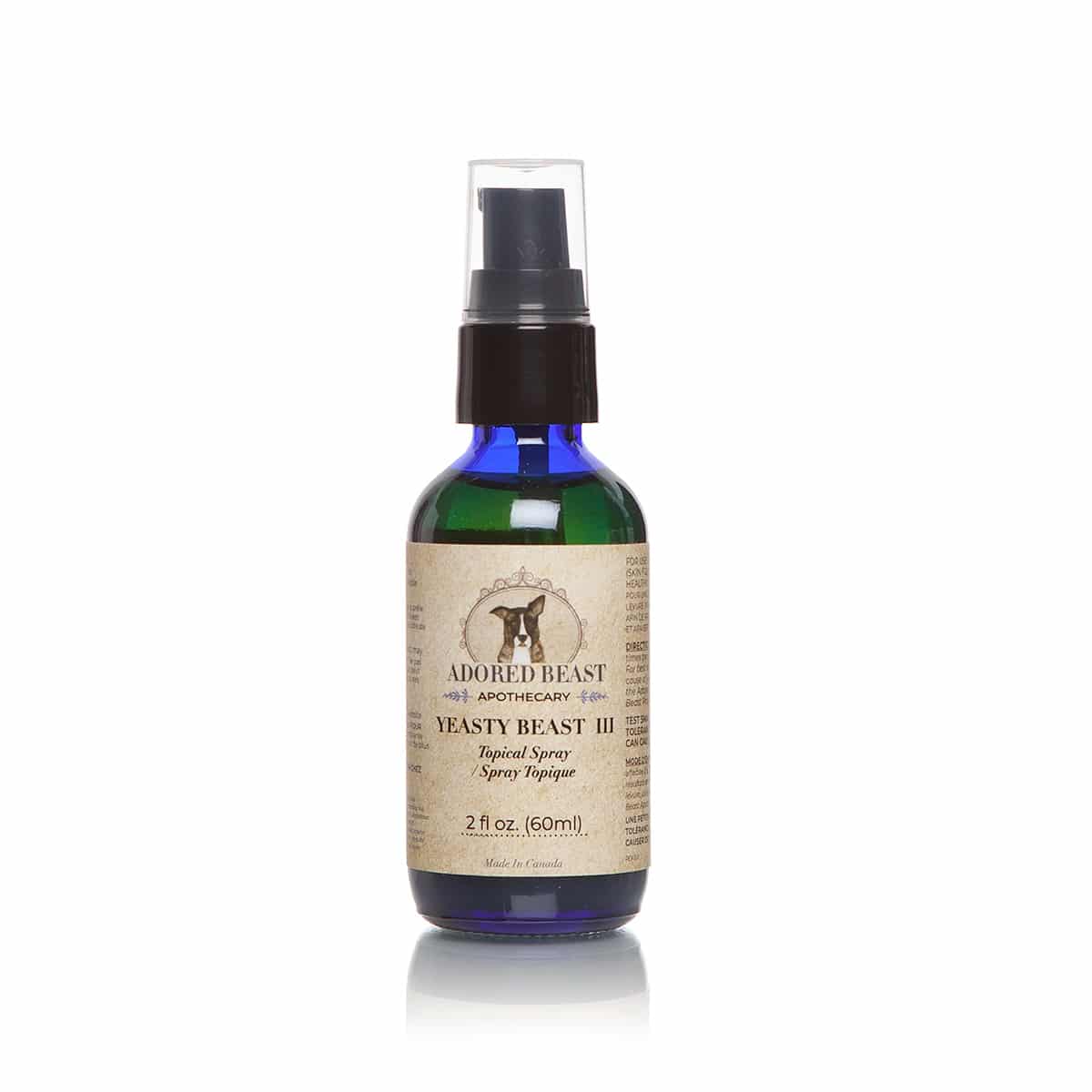 Adored Beast Yeasty Beast III soothes itchy skin and controls topical yeast in dogs front