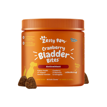 Zesty Paws Bladder & Urinary Health Support Supplement for Dogs – Chicken (Cranberry Formula)