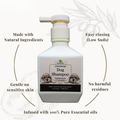 G-natural aromatherapy dog shampoo bottle with features