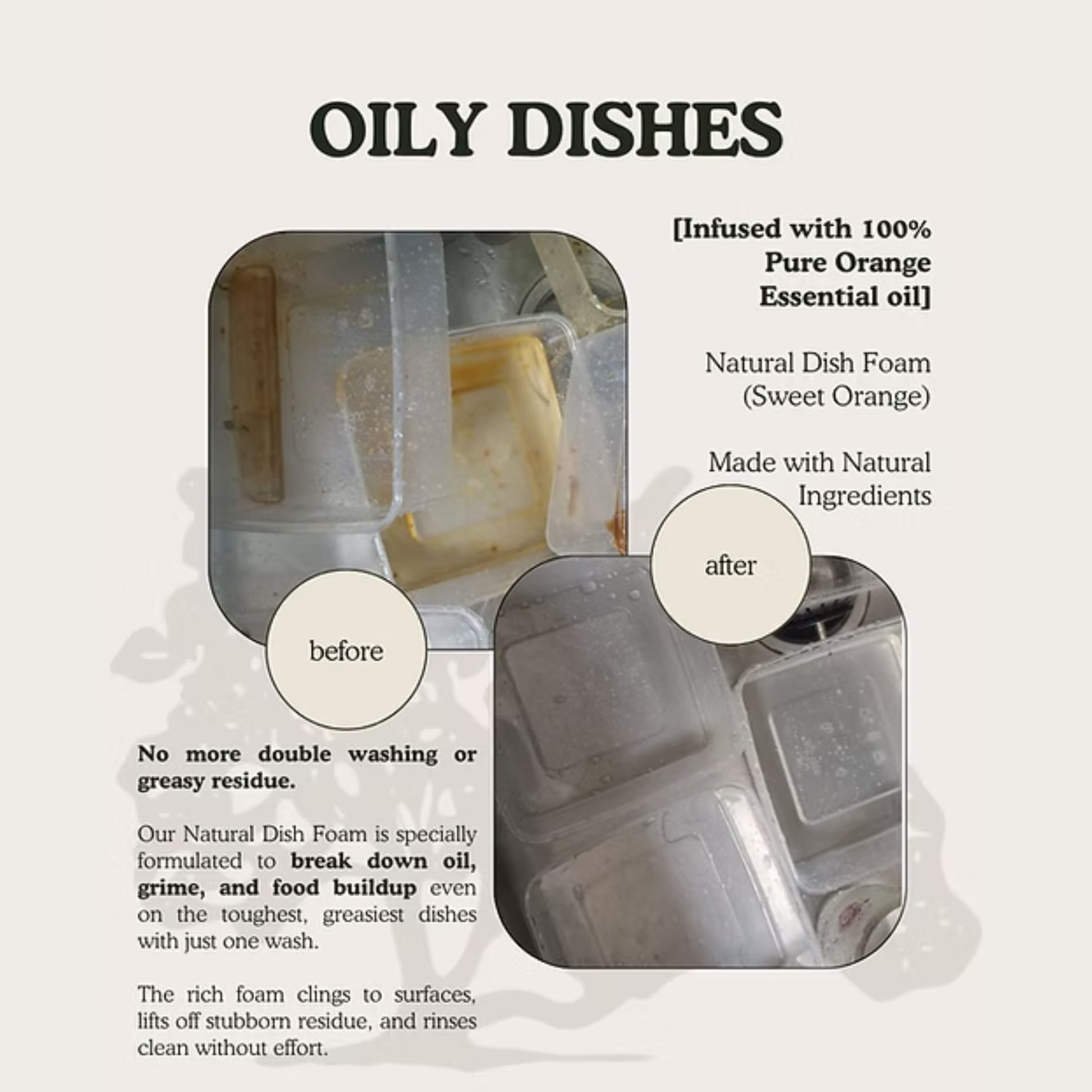 G-Natural Dish Foam before/after effects 3