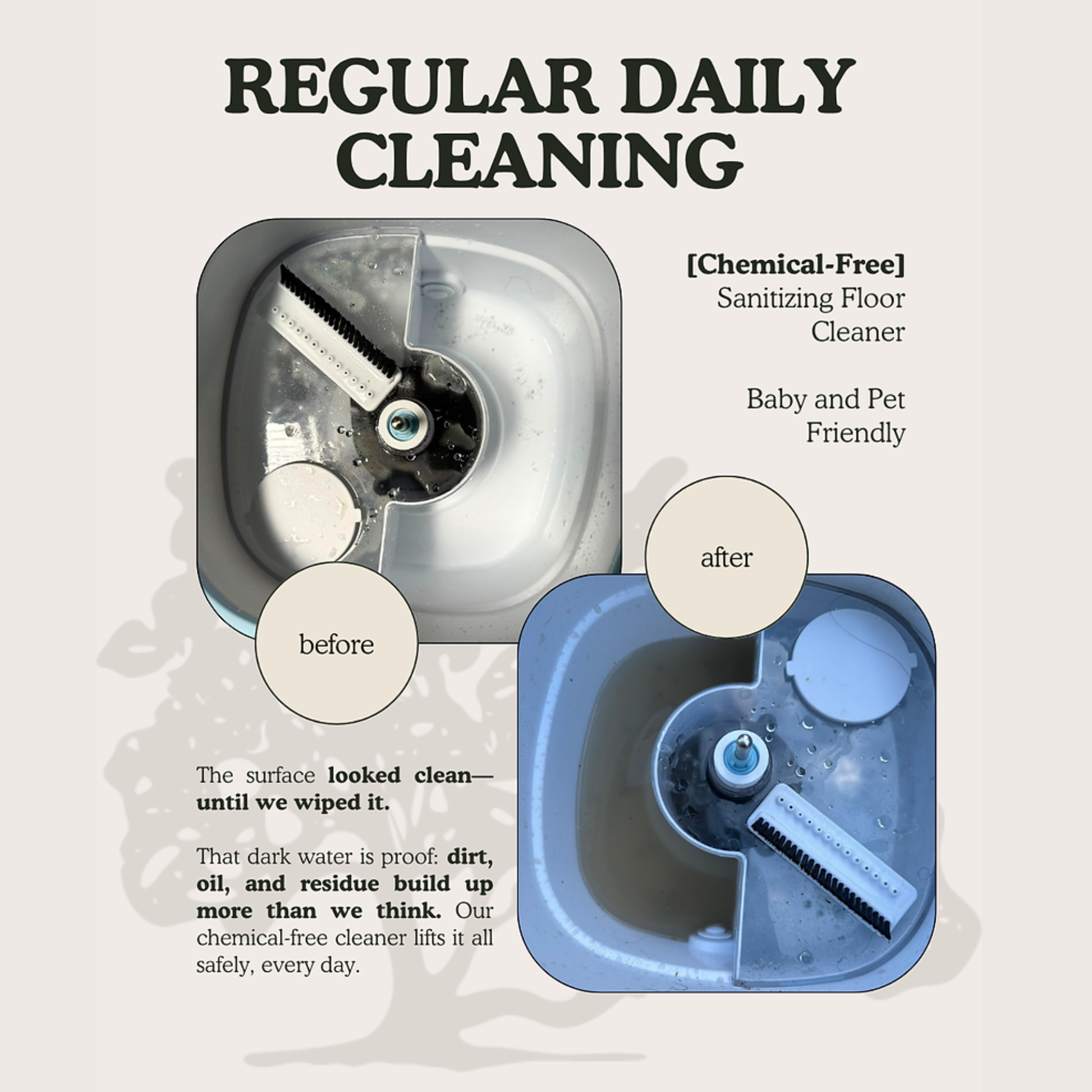 G-Natural Sanitizing Floor Cleaner Concentrate before/after 2