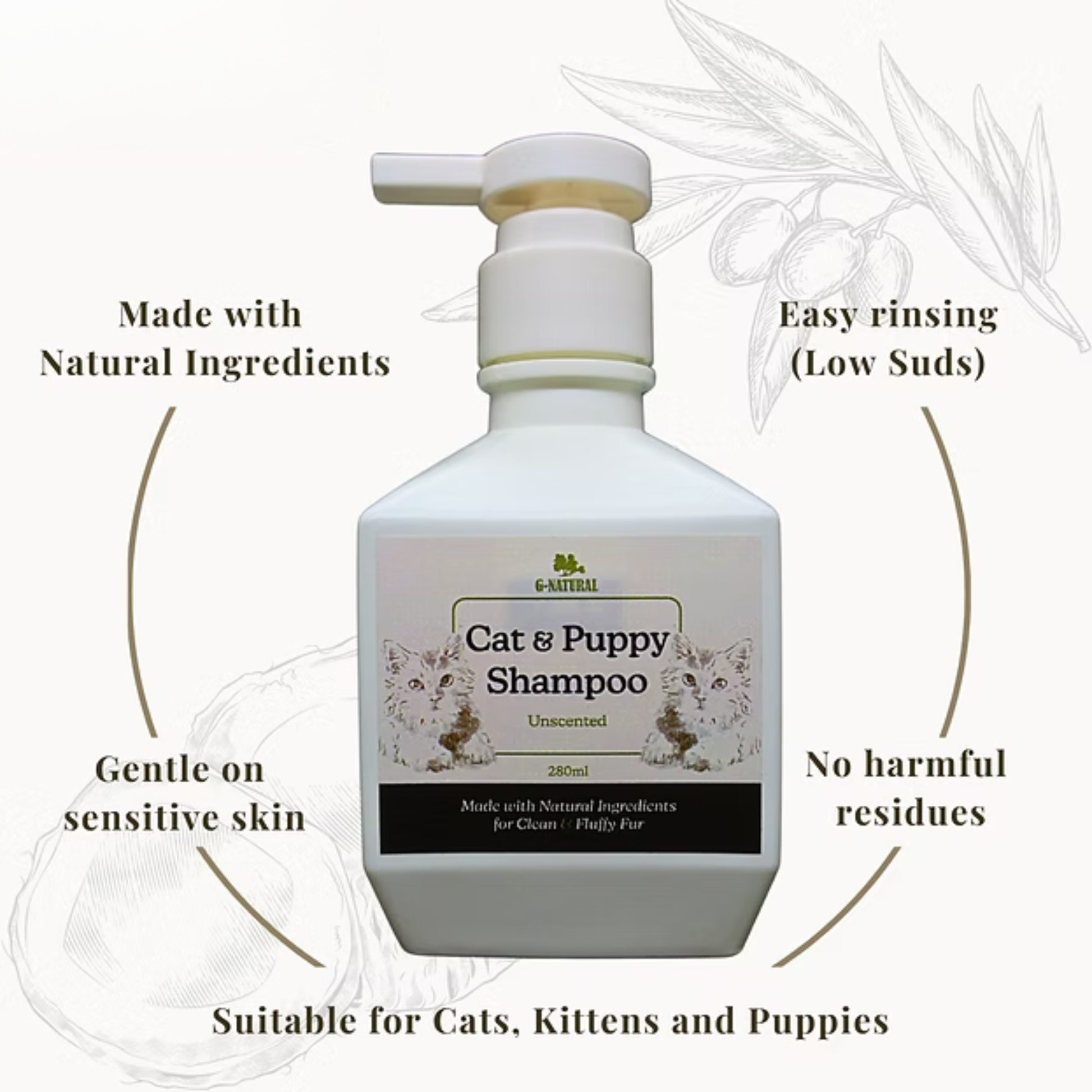 G-natural Cat and Puppy fragrance free shampoo with benefits