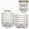 G-Natural Pet Wipes (Alkaline Electrolyzed Water) for Dogs and Cats —bundle of 12, fragrance-free and alcohol-free, made in Japan.