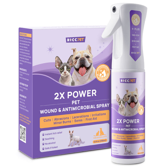 HICC Pet® 2X Power Wound & Antimicrobial Spray for Dogs & Cats