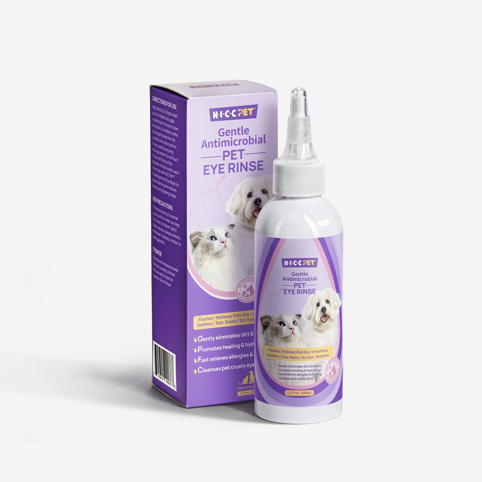 HICC Pet® Gentle Antimicrobial Eye Rinse for Dogs & Cats