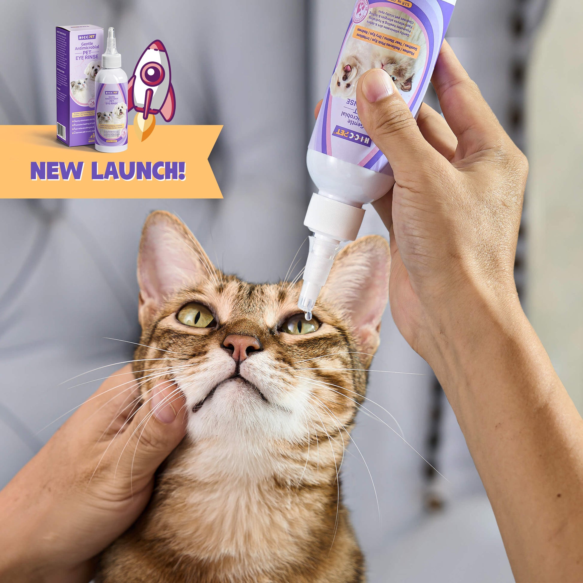 HICC Pet® Gentle Antimicrobial Eye Rinse for Dogs & Cats