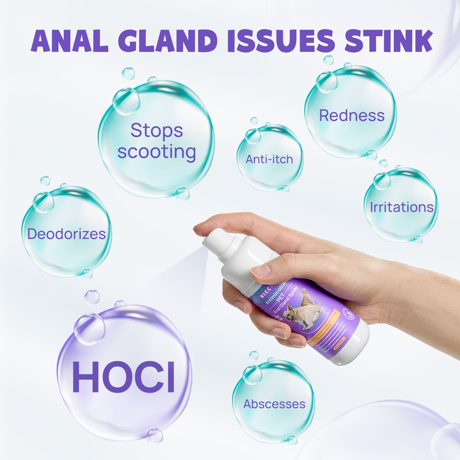 HICC Pet® Antimicrobial Anal Gland Spray for Dogs & Cats