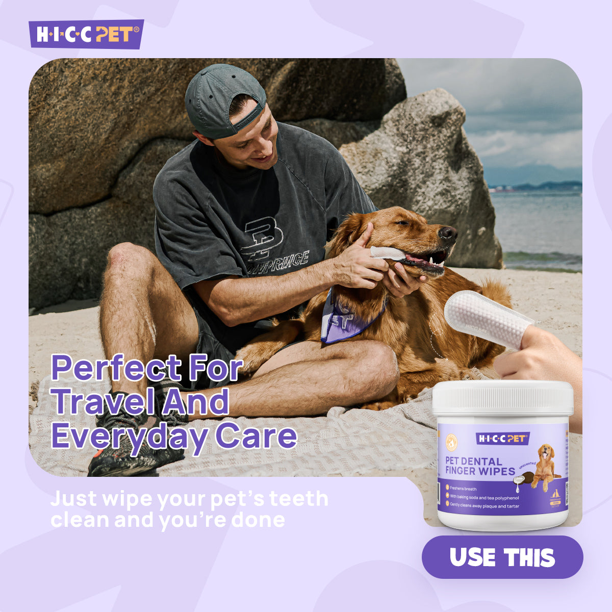 HICC Pet® Dental Finger Wipes for Dogs & Cats