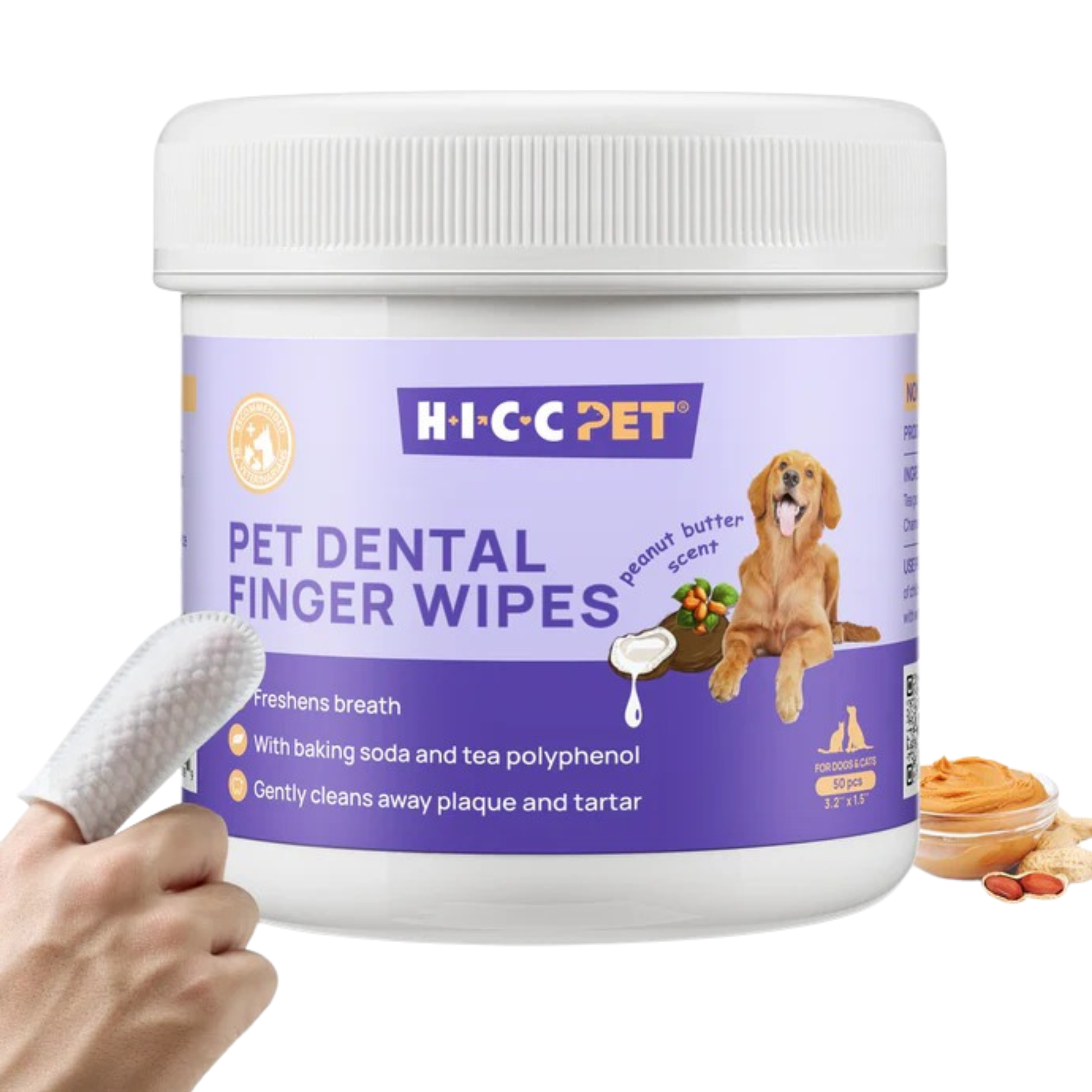HICC Pet® Dental Finger Wipes for Dogs & Cats