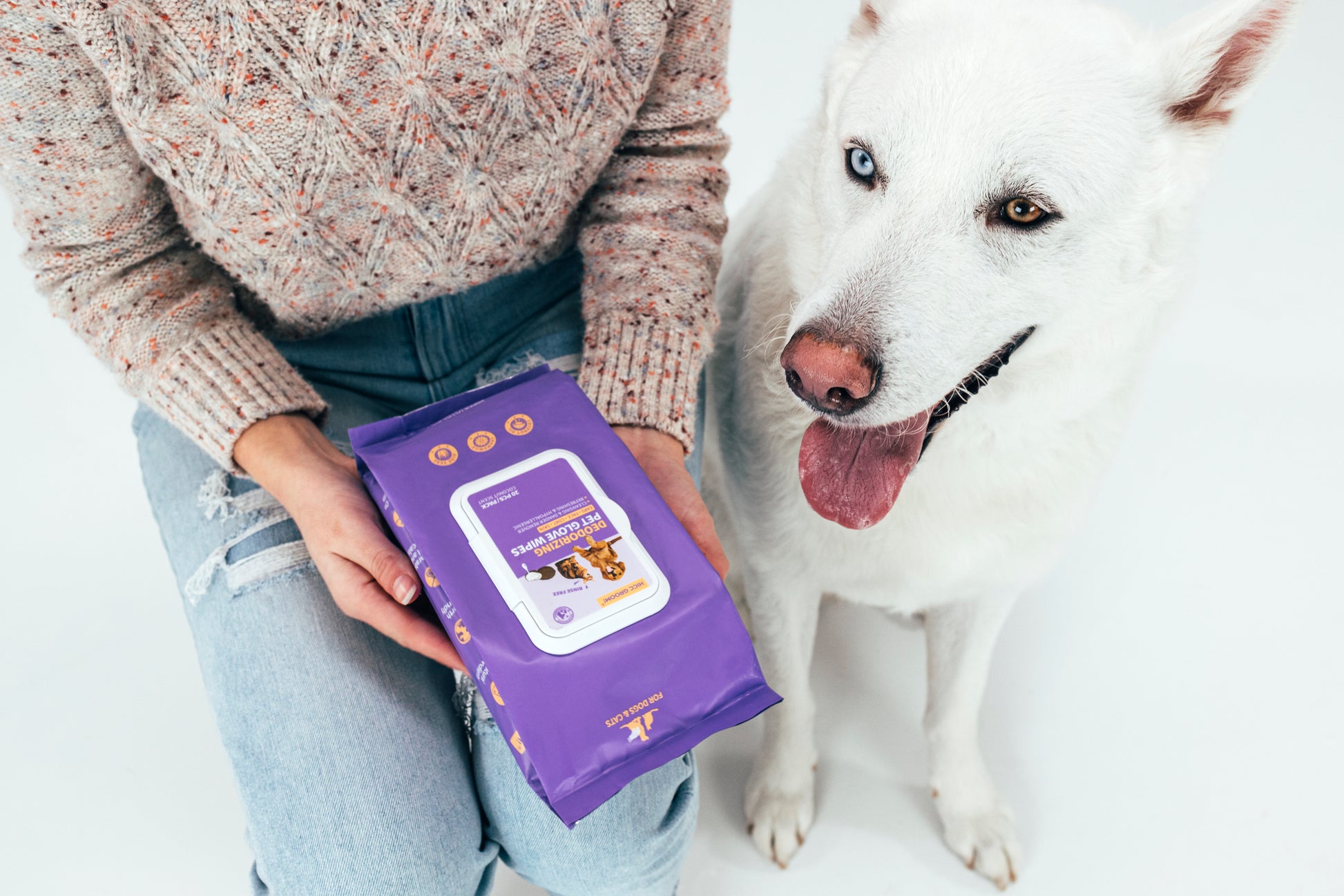HICC Pet® Deodorizing Glove Wipes for Dogs & Cats