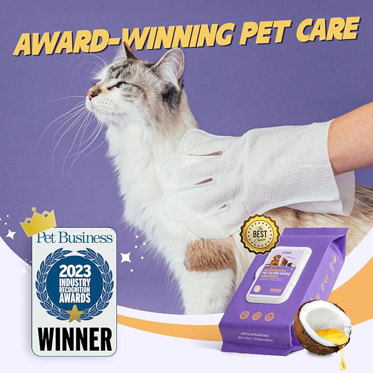 HICC Pet® Deodorizing Glove Wipes for Dogs & Cats