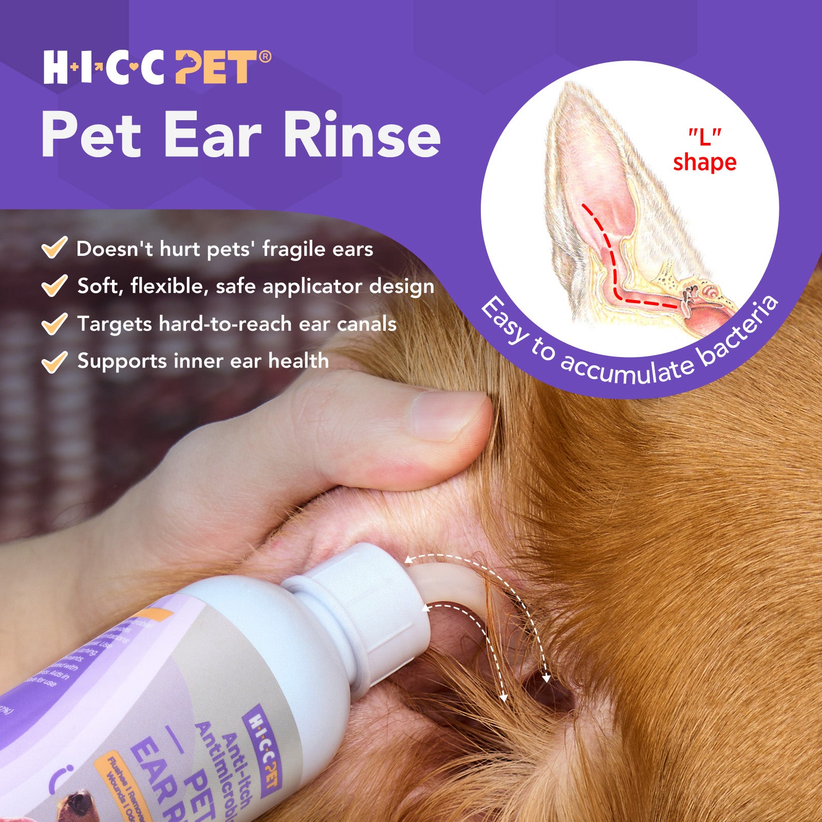 HICC Pet® Ear Rinse for Dogs & Cats