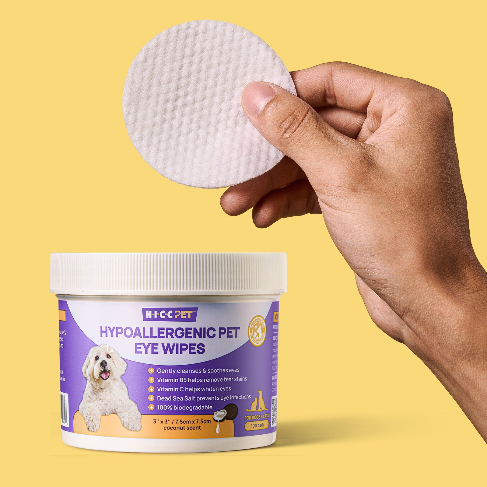 HICC Pet® Hypoallergenic Eye Wipes for Dogs & Cats