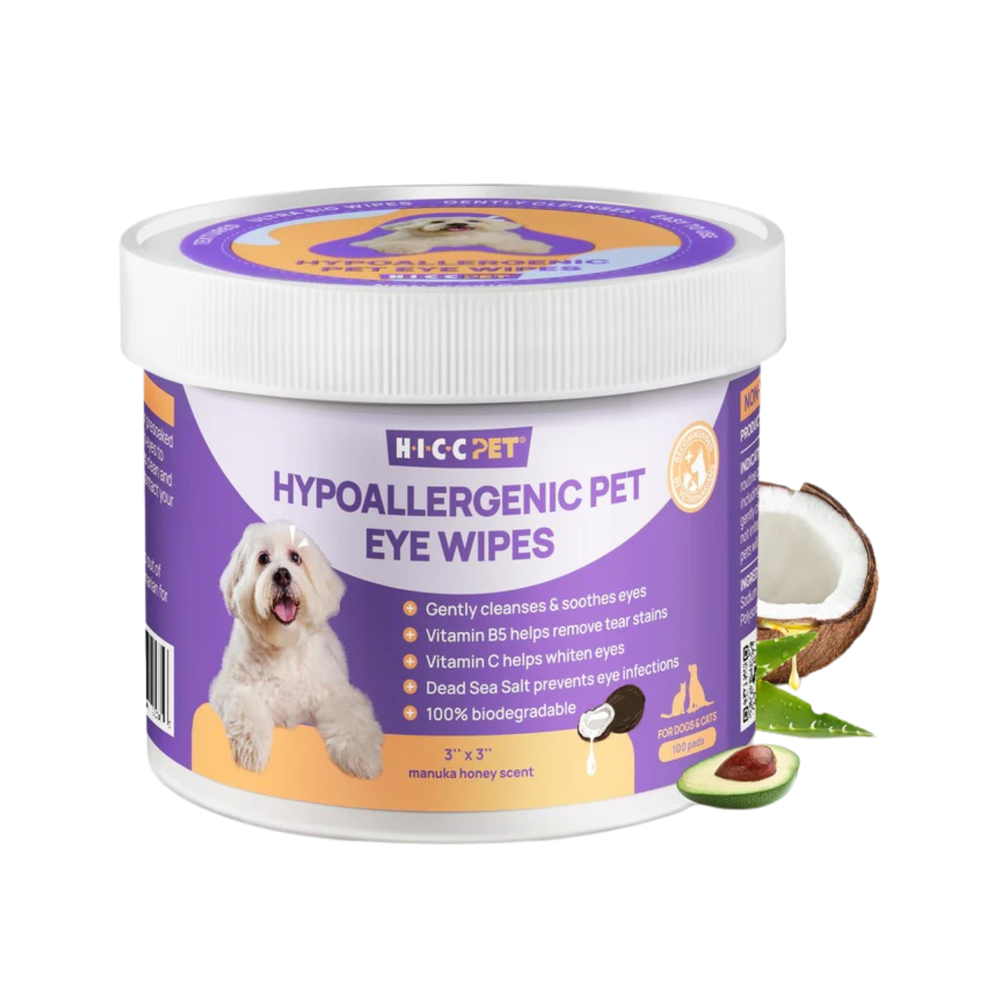 HICC Pet® Hypoallergenic Eye Wipes for Dogs & Cats