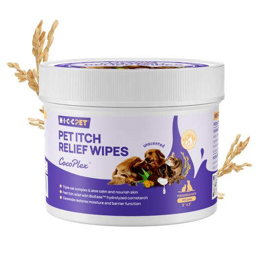 HICC Pet® Itch Relief Wipes for Dogs & Cats — 100pcs (Unscented)