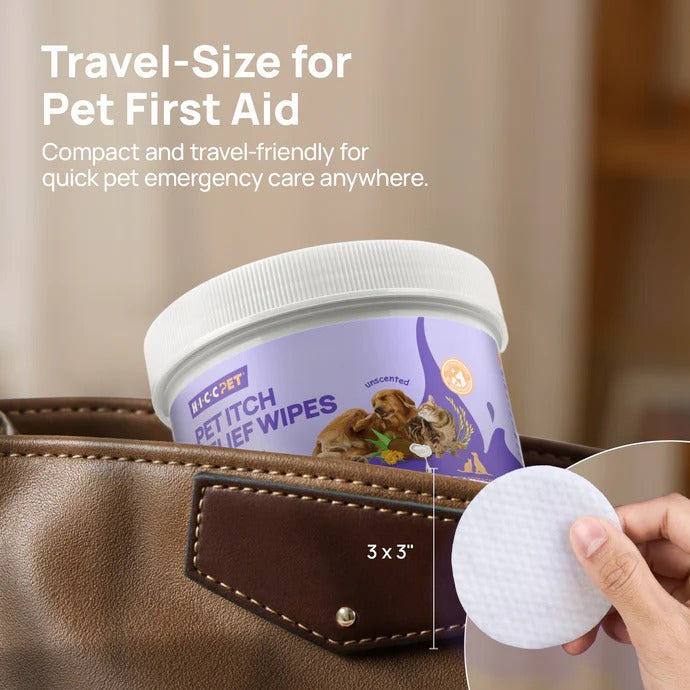 HICC Pet® Itch Relief Wipes for Dogs & Cats — 100pcs (Unscented)