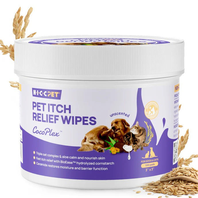 HICC Pet® Itch Relief Wipes for Dogs & Cats — 100pcs (Unscented)