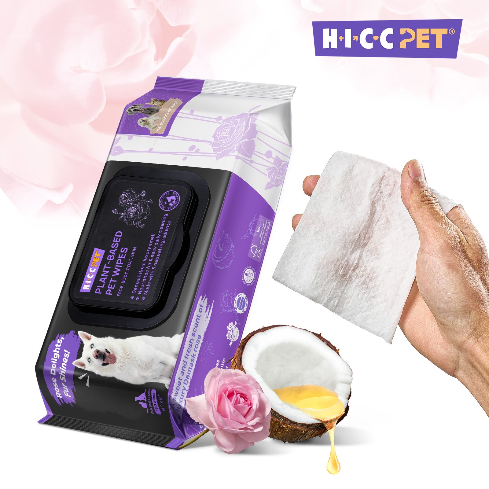 HICC Pet® Plant-Based Full Body Wipes for Dogs & Cats