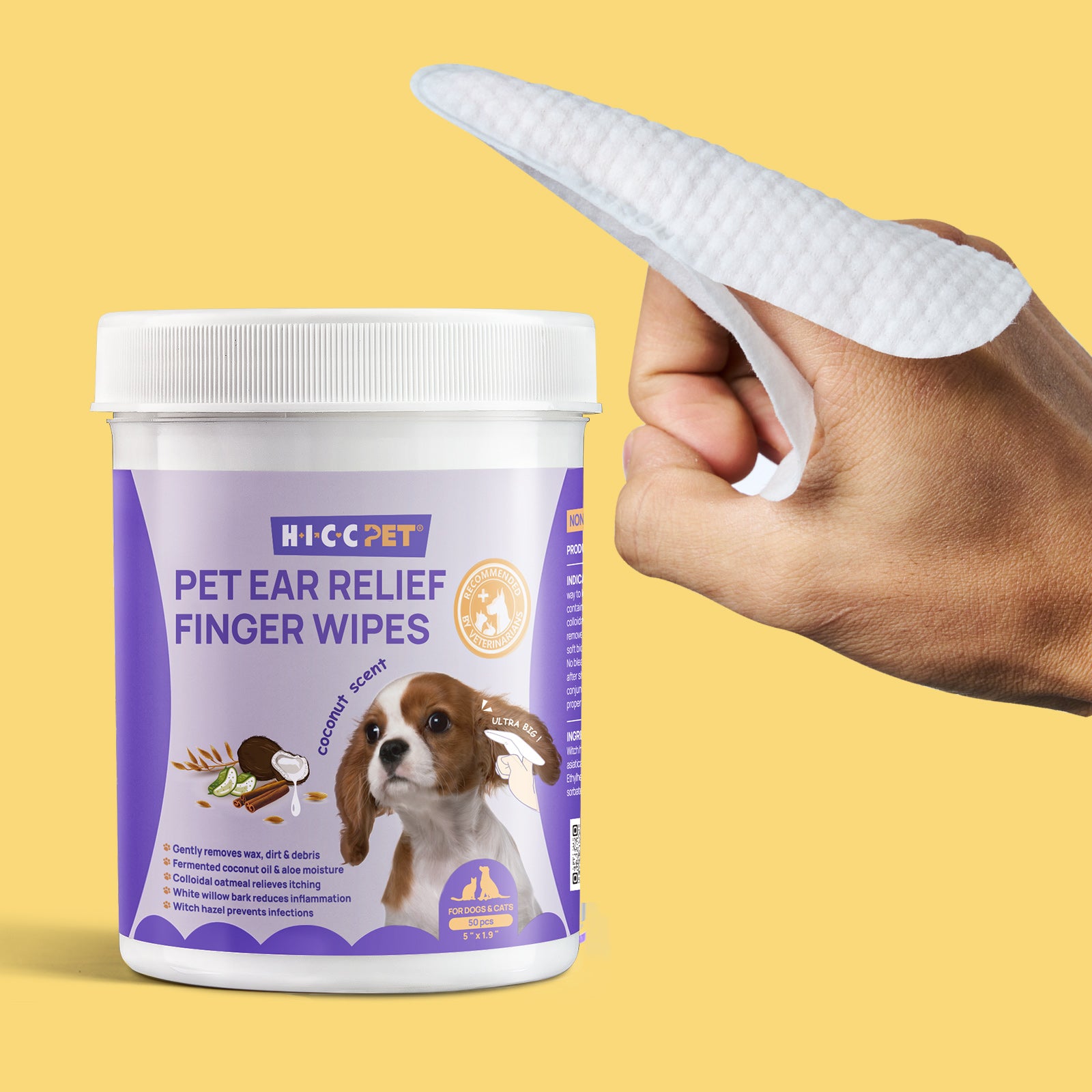 HICC Pet® Ear Relief Finger Wipes for Dogs & Cats