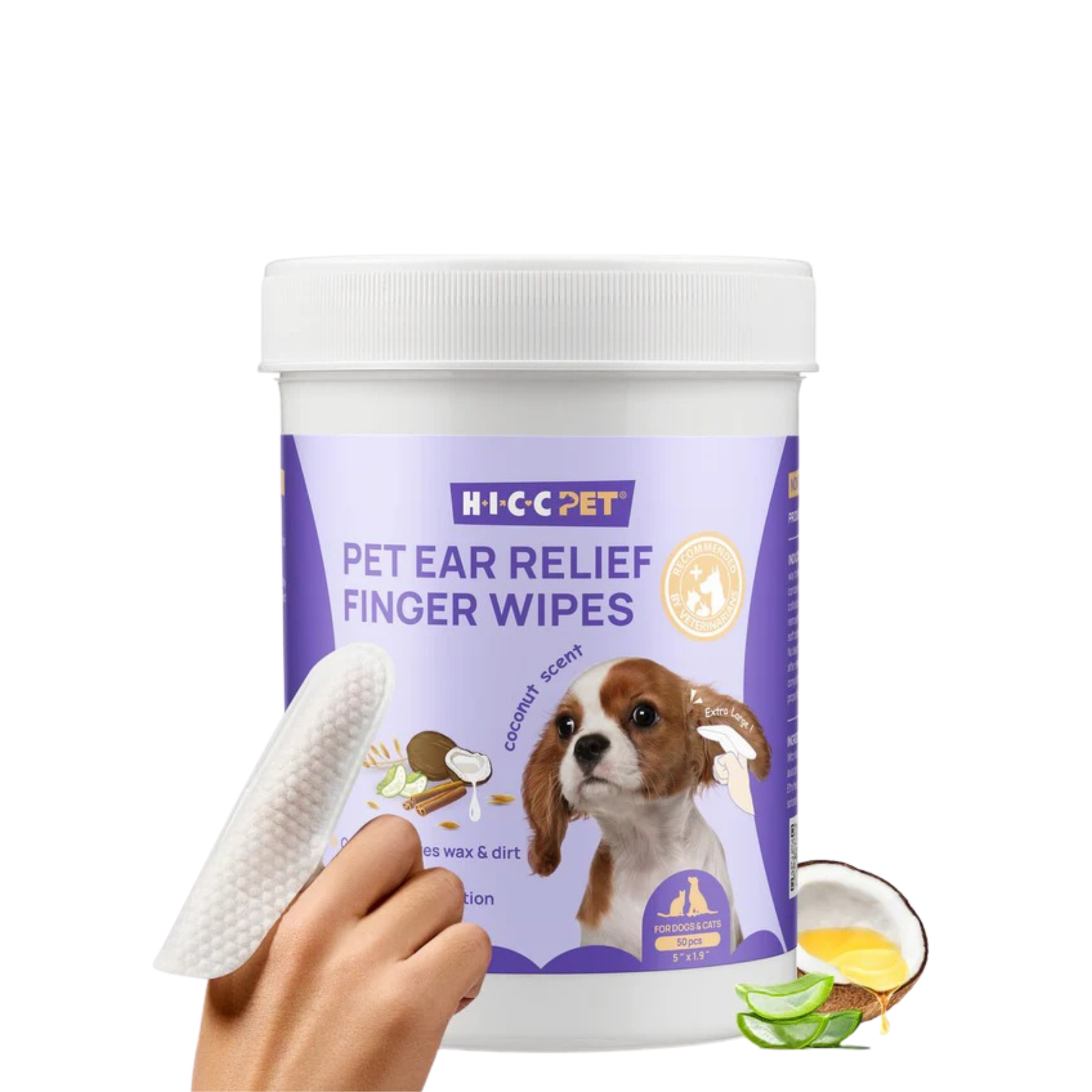 HICC Pet® Ear Relief Finger Wipes for Dogs & Cats