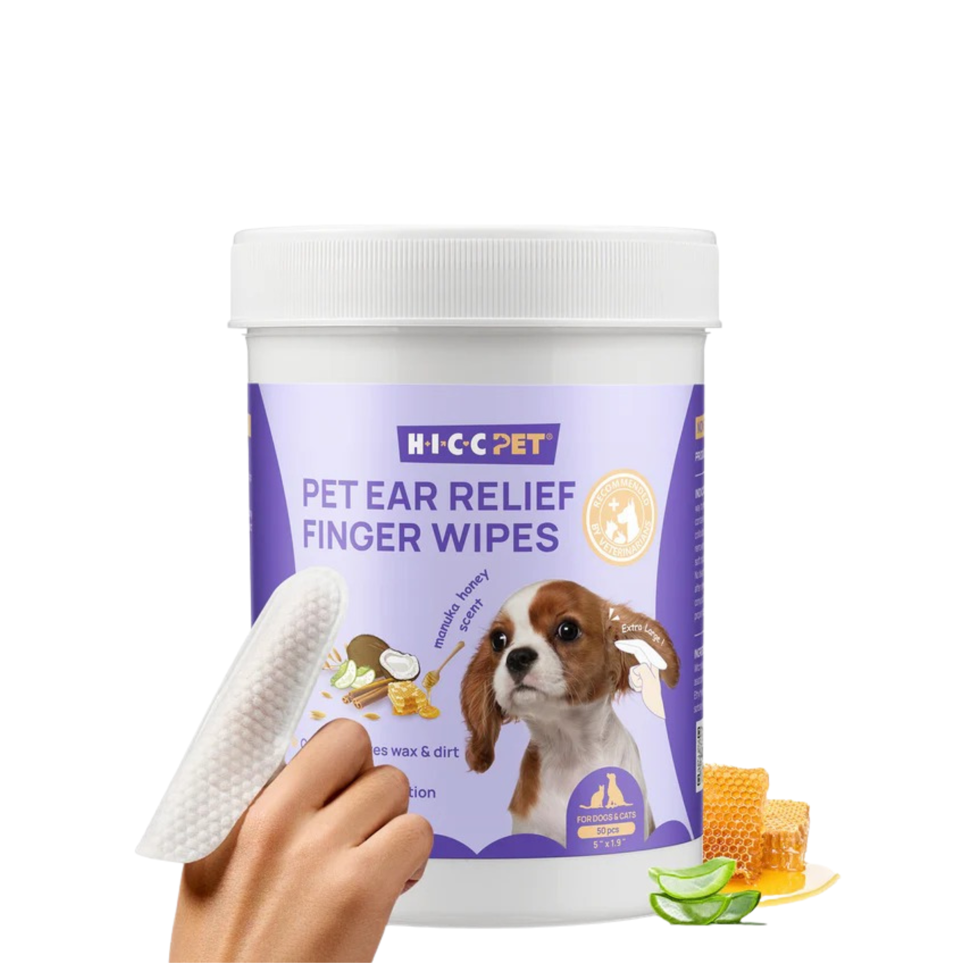 HICC Pet® Ear Relief Finger Wipes for Dogs & Cats